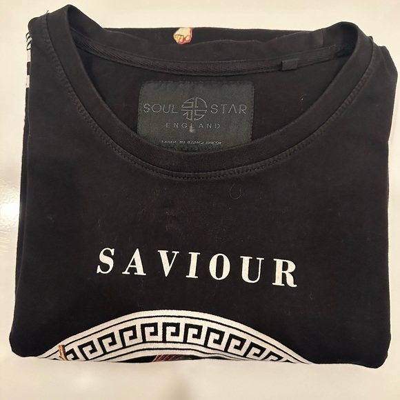 SOUL STAR ENGLAND BRAND FLYING CHERUB GRAPHIC CREW NECK T-SHIRT - Size: Large - Picture 5 of 8